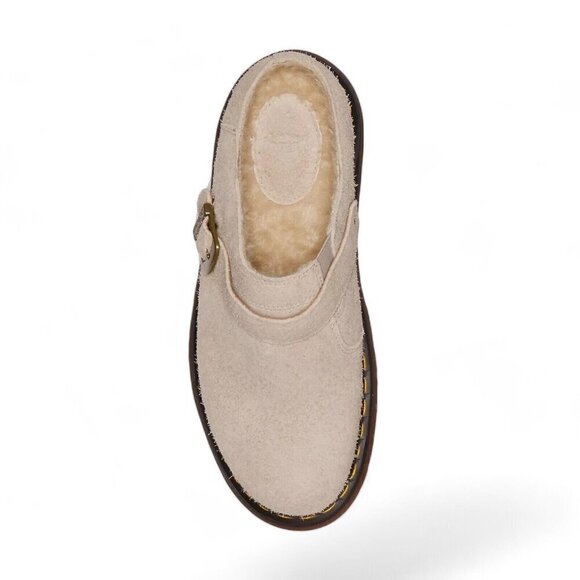 Dr. Martens Isham Taupe Shearling Slingback Mules Sandals Unisex US W-9 M-8 _A1 - Picture 13 of 16